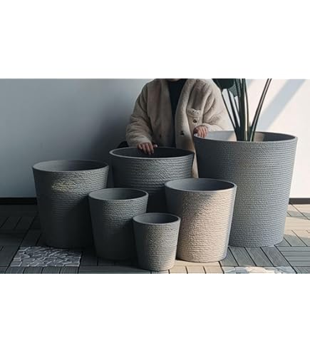 Amazon | 植木鉢 大型 コルテス ラウンド M 40 グレー | 鉢